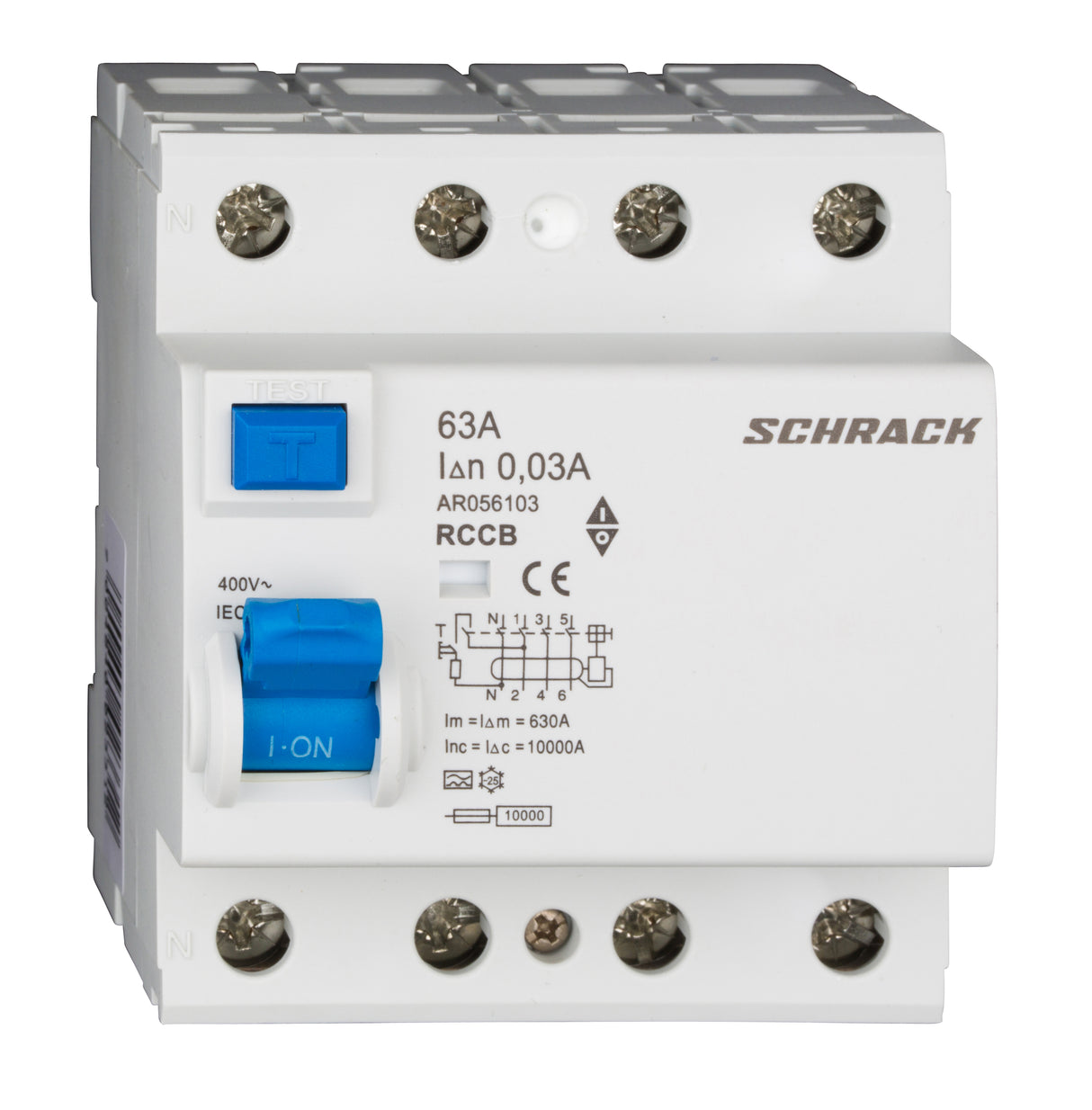 FI-Schutzschalter AMPARO 10kA, 63A, 4-polig, 30mA, Typ A