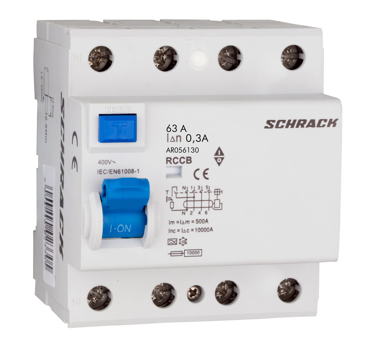 FI-Schutzschalter AMPARO 10kA, 63A, 4-polig, 300mA, Typ A