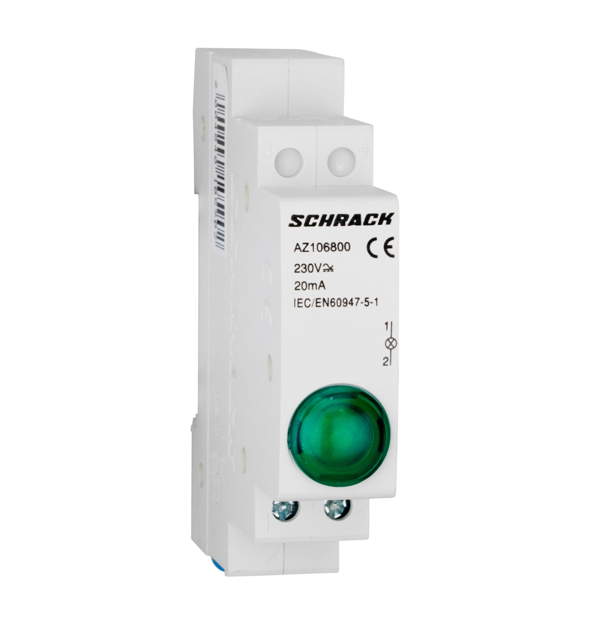 Reiheneinbau-Einzel-LED AMPARO, grün, 230VAC