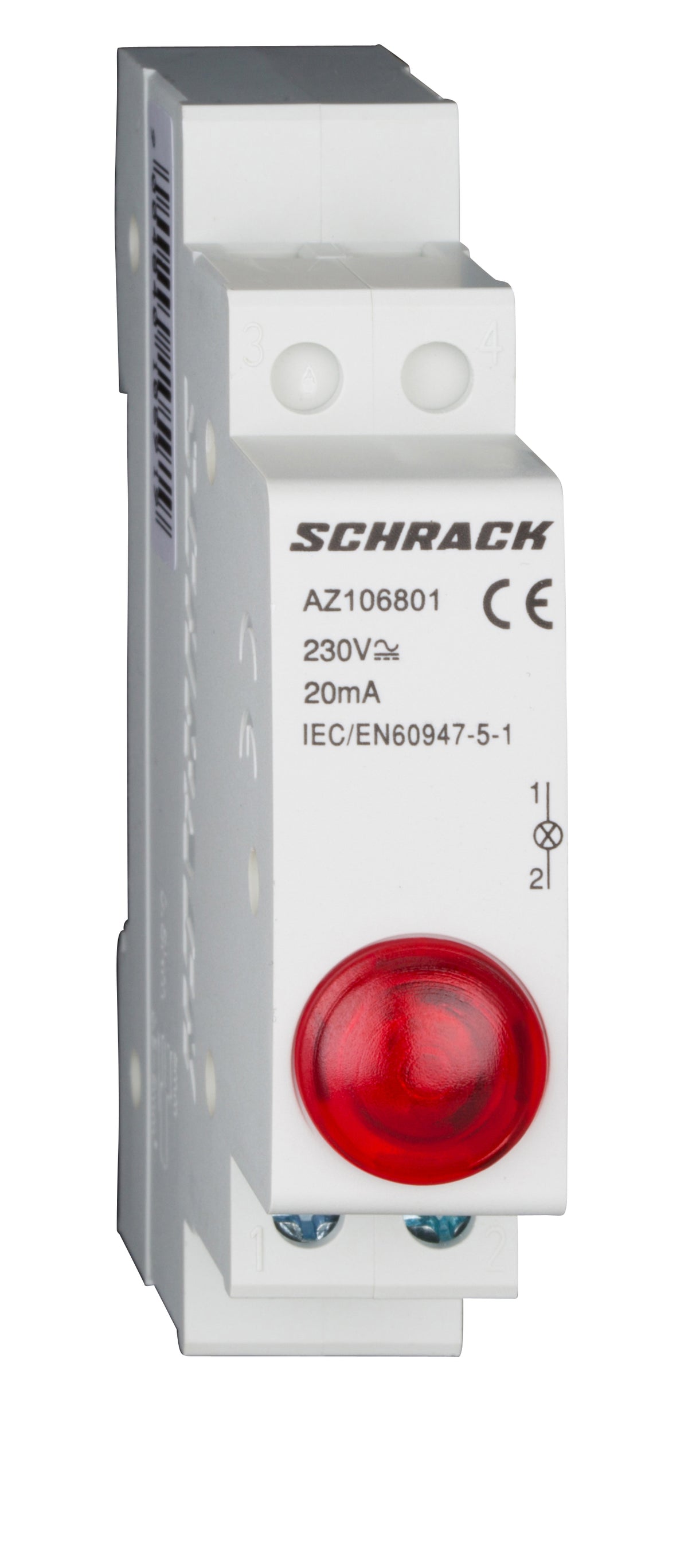 Reiheneinbau-Einzel-LED AMPARO, rot, 230VAC
