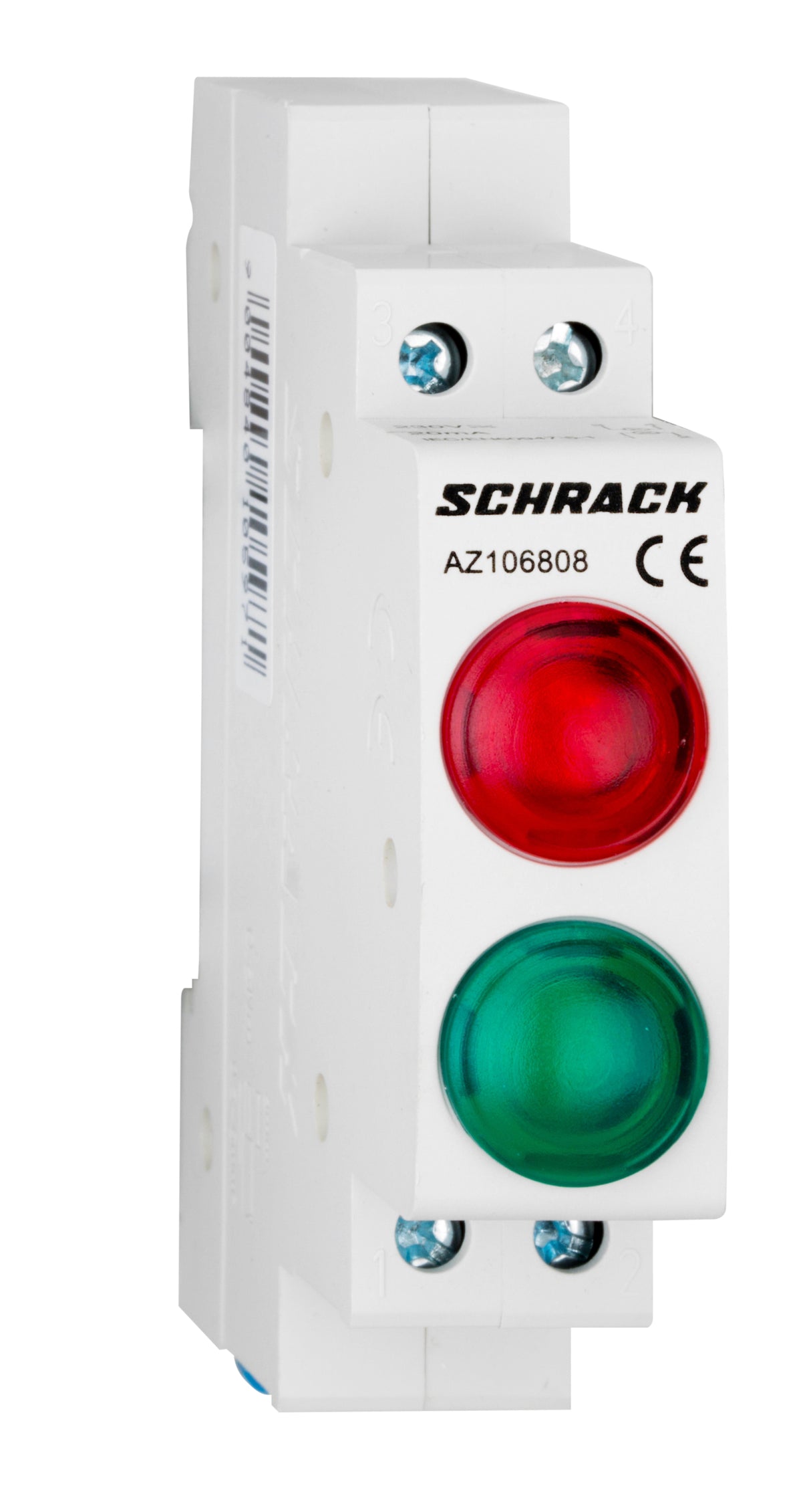Reiheneinbau-Doppel-LED AMPARO, rot/grün, 230VAC