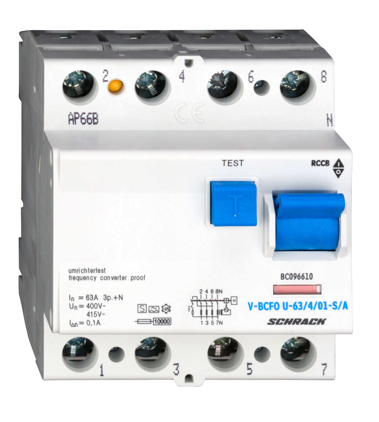 FI-Schalter, FU fest, 63A, 4-polig, 100mA, vsf., S, Typ A