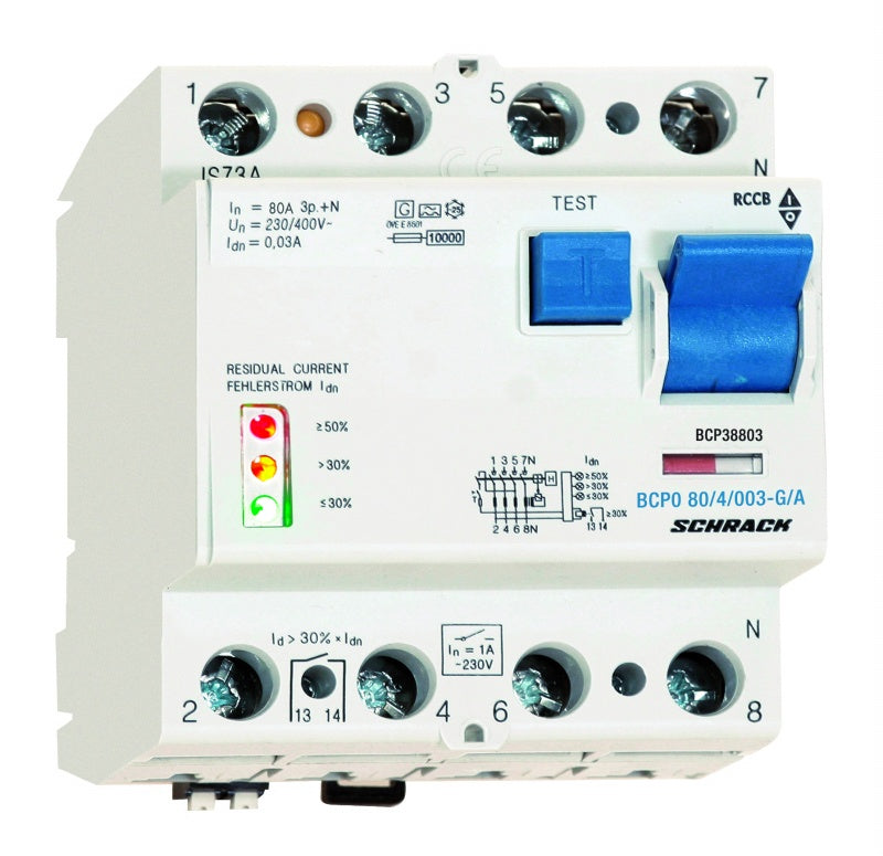 PRIORI FI-Schalter 80A, 4-polig, 30mA, vsf, Bauart G, Typ A