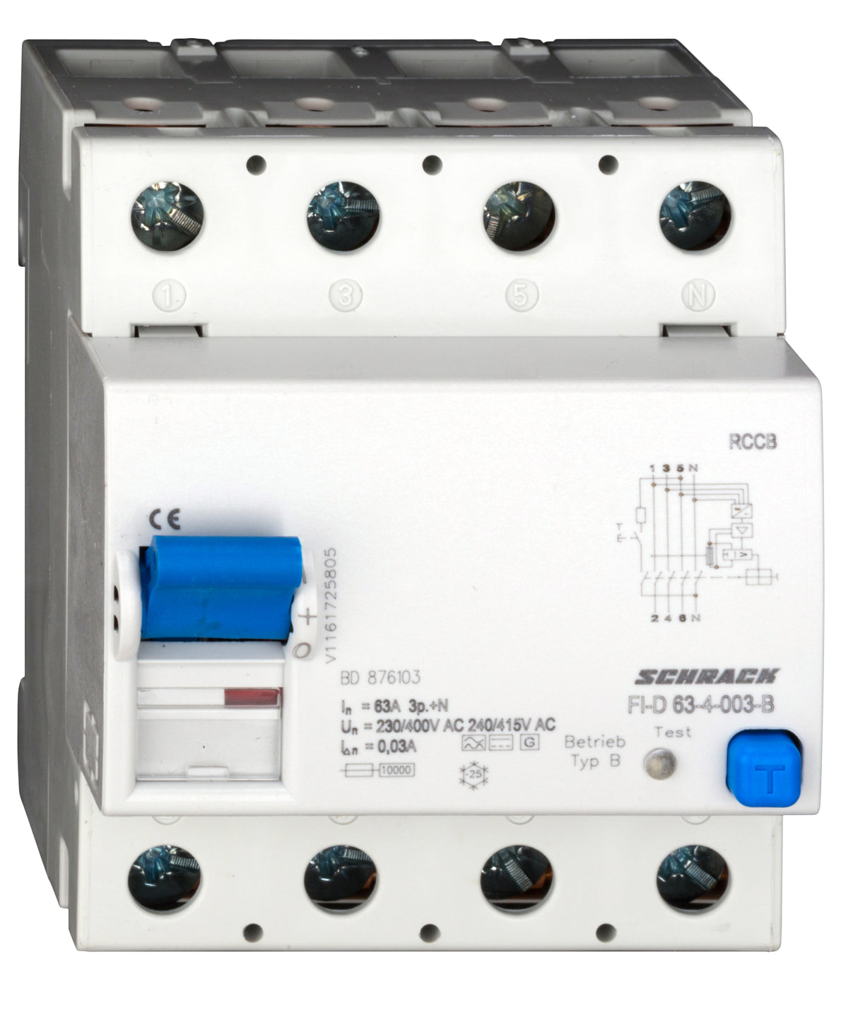 Allstromsensitiver FI-Schalter 63A,4-polig,30mA,Typ B (fq),G