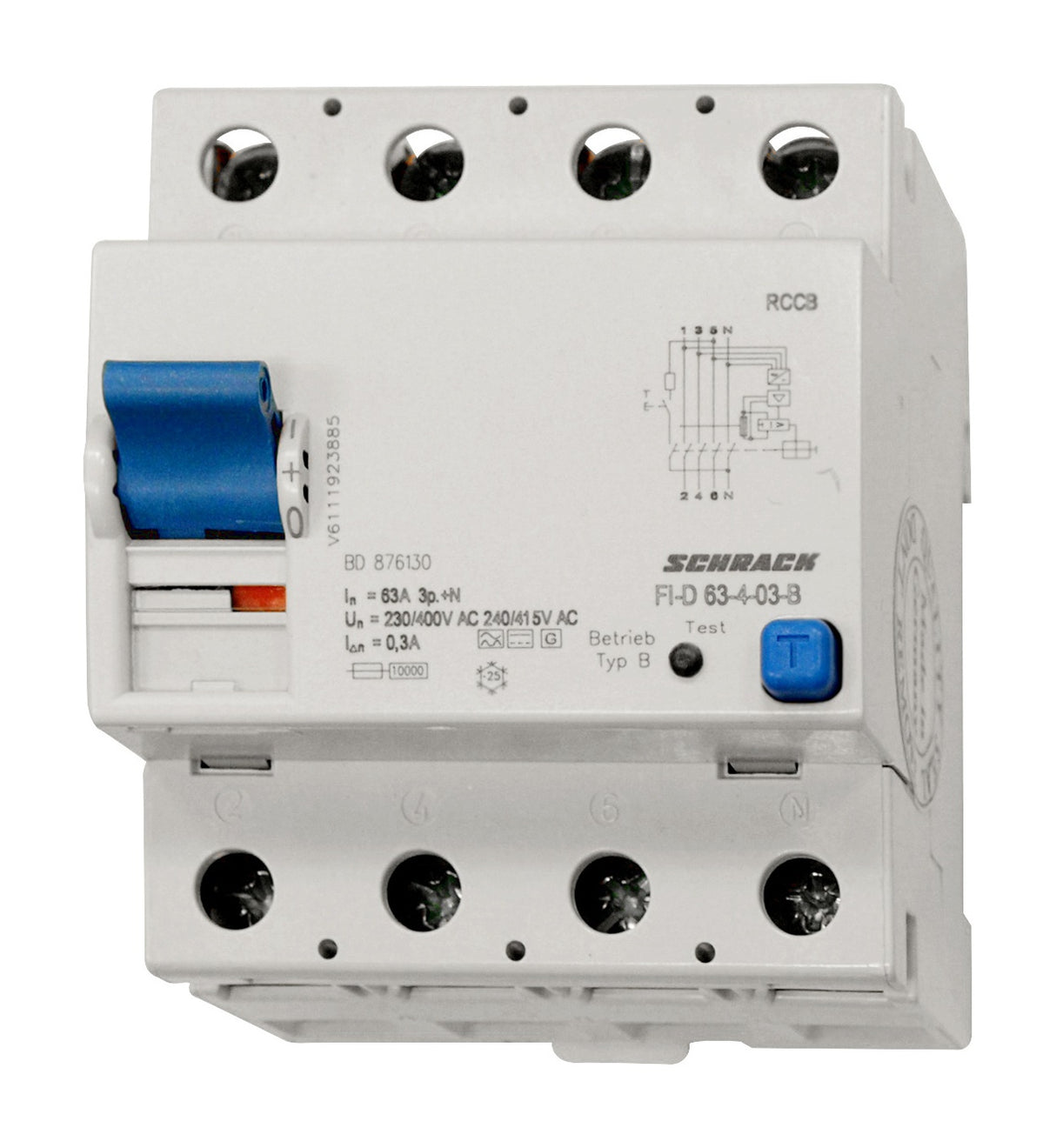 Allstromsensitiver FI-Schalter 63A,4-polig,300mA,Typ B (fq)