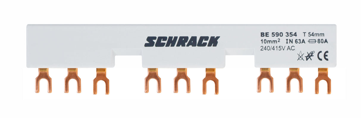 Verschienung für 3xBE5+Hilfskontakt 54mm Gabel 63A
