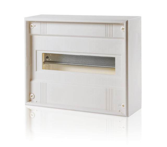 Foto: Aufputz Verteiler 1-reihig, 12TE, reinweiß, ohne Türe