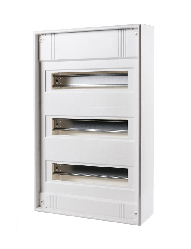 Foto: Aufputz Verteiler 3-reihig, 36TE, reinweiß, ohne Türe