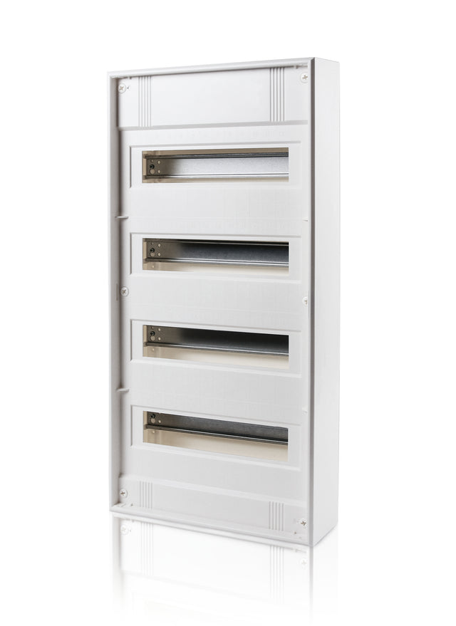 Foto: Aufputz Verteiler 4-reihig, 48TE, reinweiß, ohne Türe