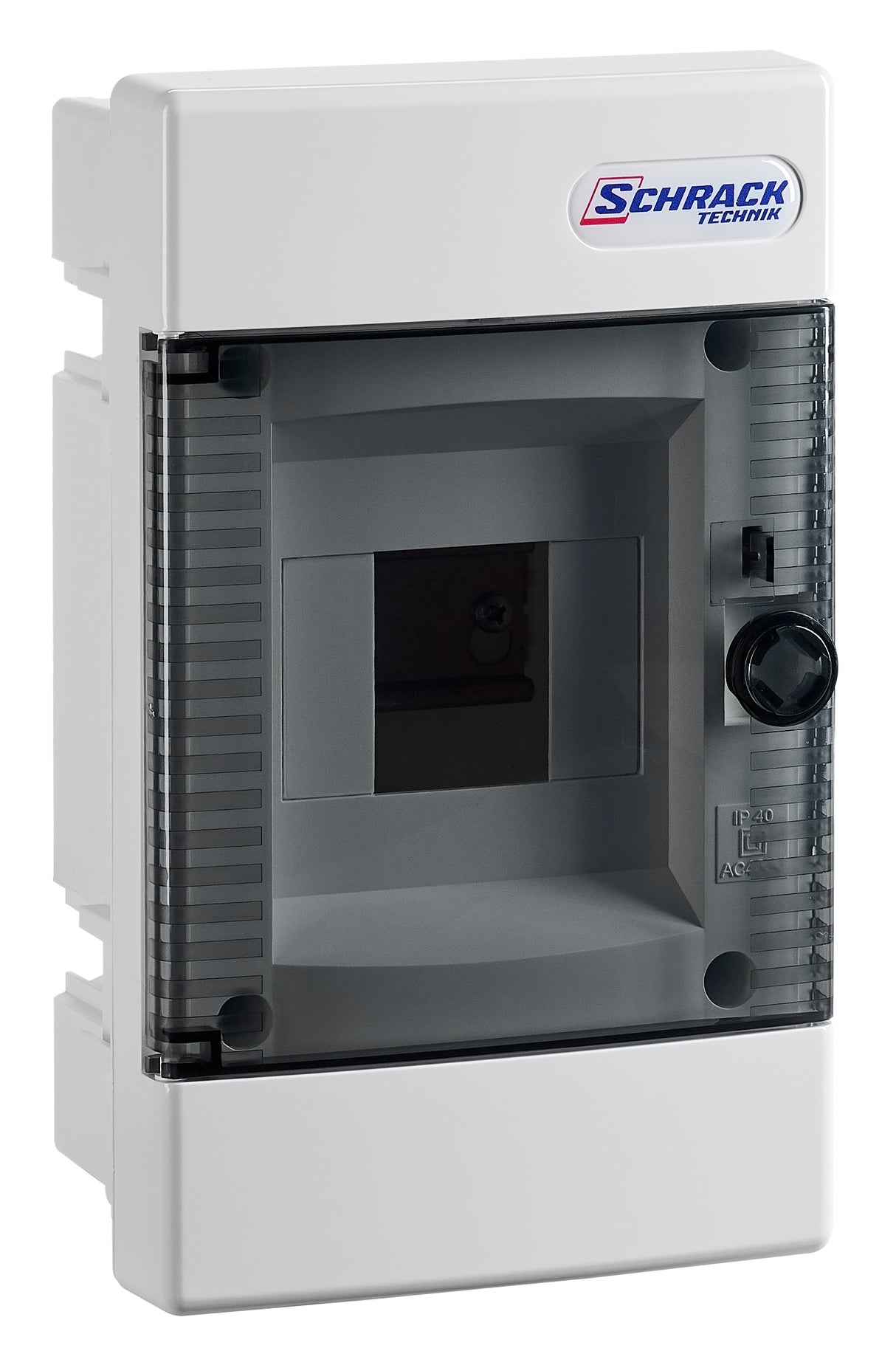 UP-Wohnungsverteiler 1-reihig, 4TE, IP40, transparente Tür