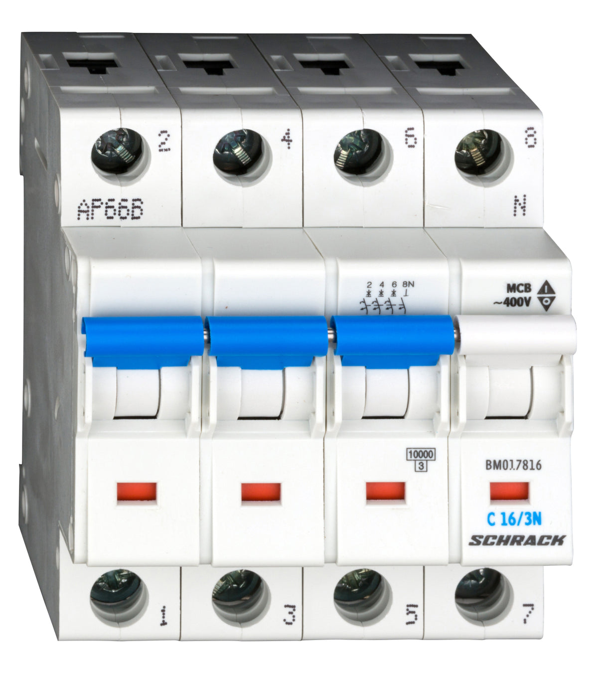 Sicherungsautomat, Kennlinie C, 16A, 3+N, 10kA