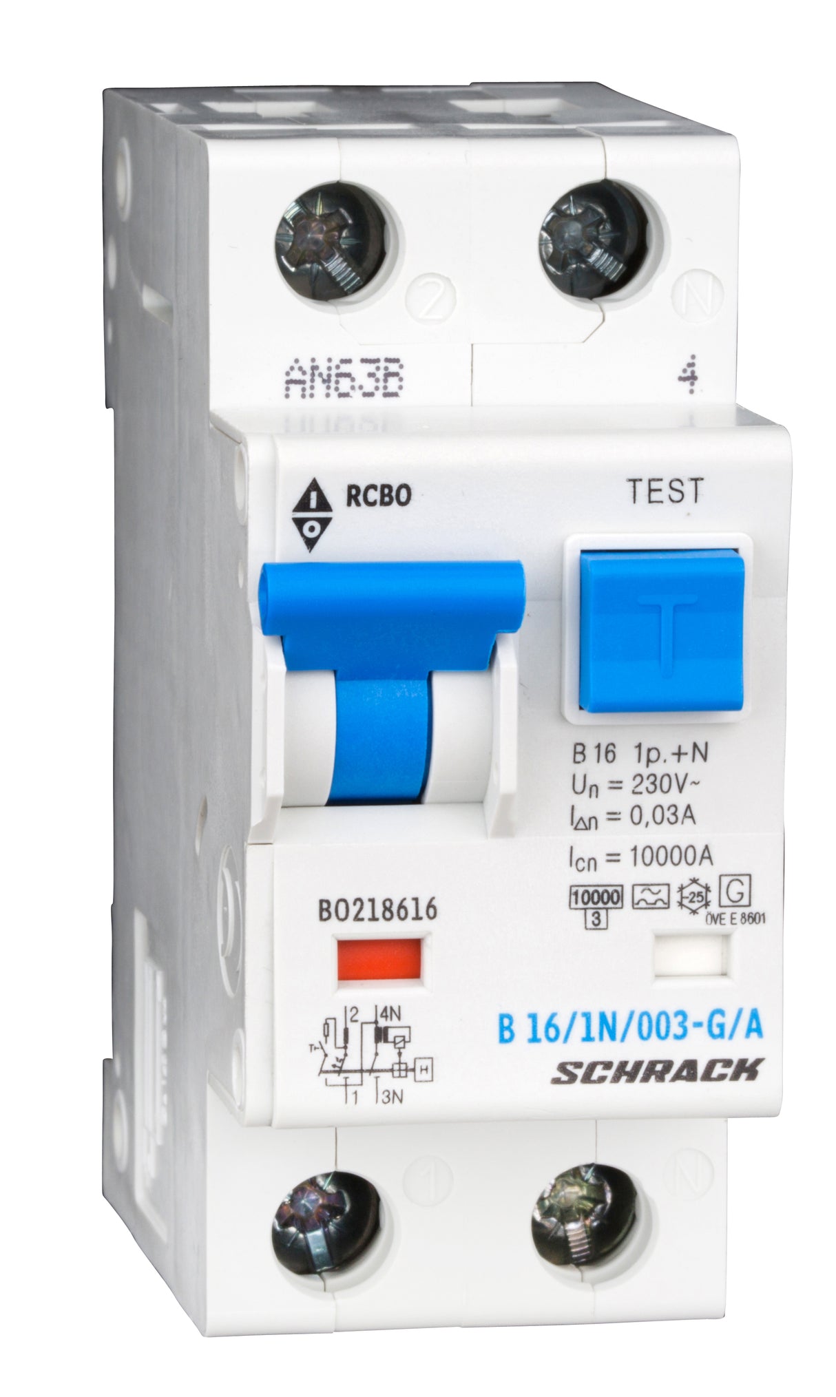FI/LS-Schalter,Kennl. B, 16A, 30mA, 1+N, Bauart G, Typ A