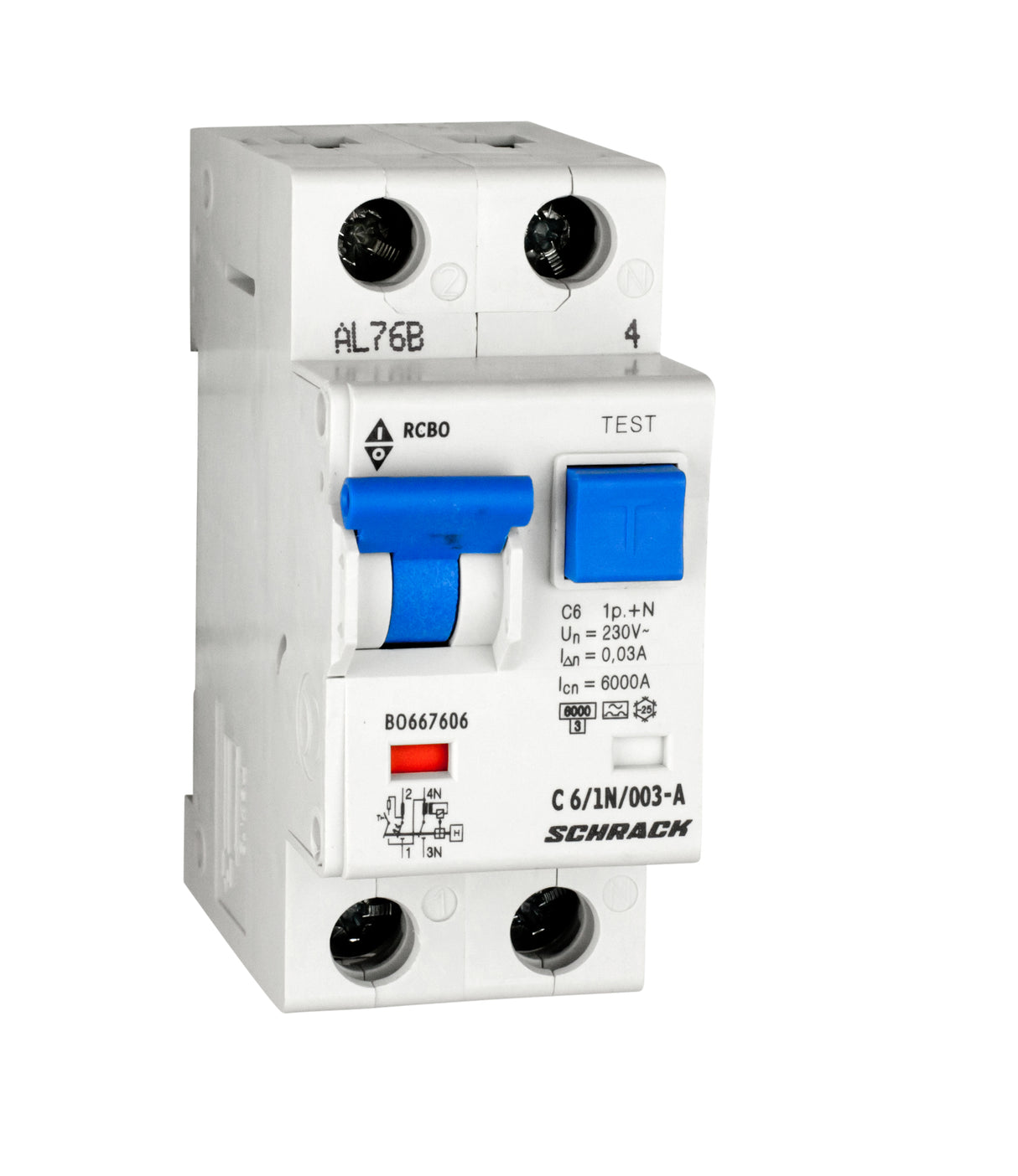 FI/LS-Schalter, Kennlinie C, 6A, 30mA, 1+N, Typ A, 6kA