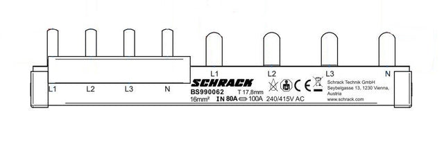 Foto: Verschienung 1xÜA und 1xD0, 4-polig, 16mm²