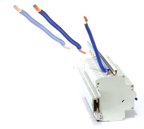 Foto: Flexibler Anschlußdraht, blau 10mm², 100mm lang