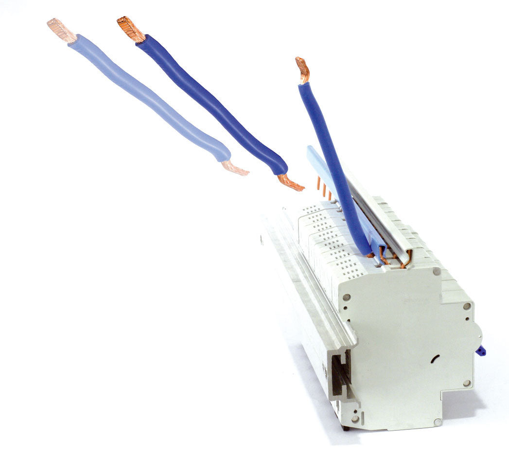 Flexibler Anschlußdraht, blau 10mm², 100mm lang