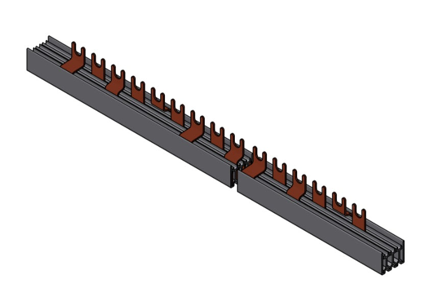 Foto: Gabelverschienung 4polig, N/L1/N/L2/N/L3, 10mm², 1m