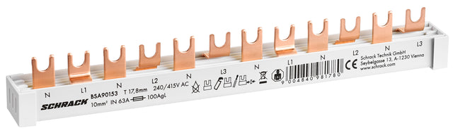 Foto: Verschienung 4-polig, 6xLS N+1, 12TE