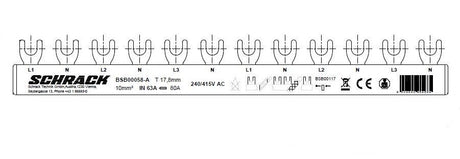 Foto: Verschienung 6 x LS 1+N, 4-polig, 12TE, 10mm²