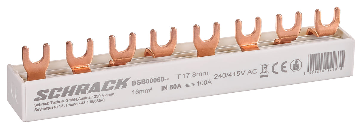 1xFI 4-polig, 1x ÜA 4-polig oder LS 3+N, 8TE(TE=17,8mm)16mm²
