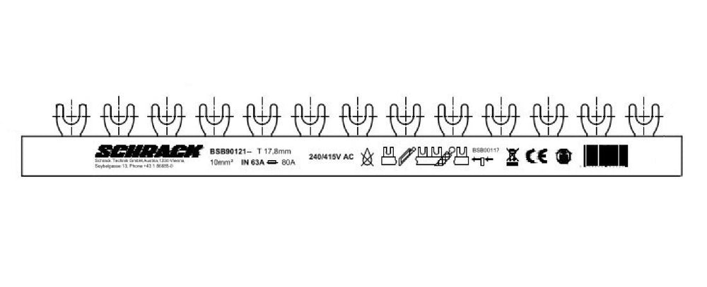 Foto: Gabelverschienung 4-polig, 10mm², L1/L2/L3/N, 1m