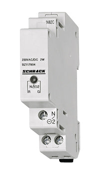 Reiheneinbau-Einzelleuchte LED 110-240VAC/DC, rot/grün
