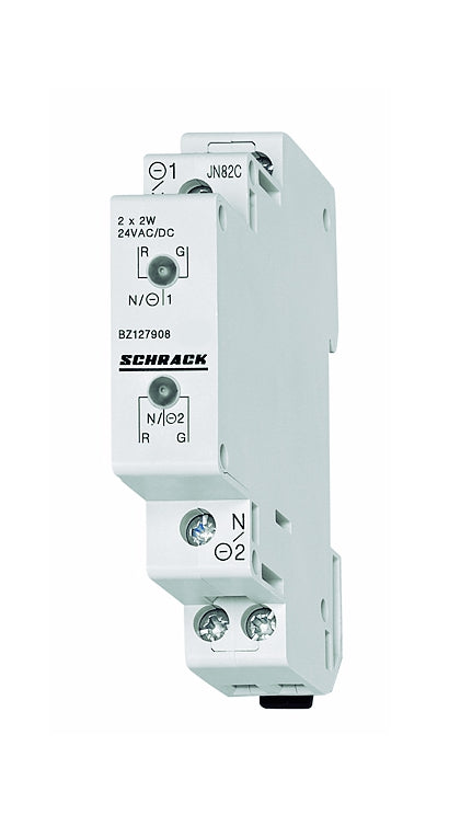 Reiheneinbau-Doppelleuchte LED 110-240VAC/DC, rot/grün
