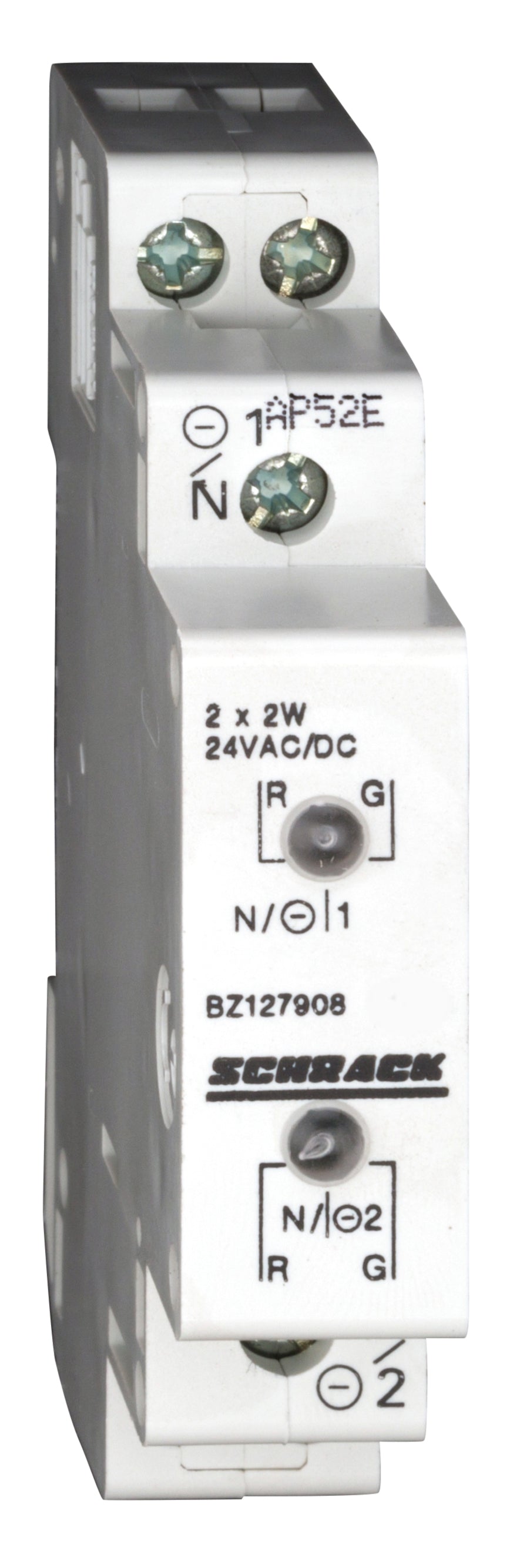 Reiheneinbau-Doppelleuchte LED 12-24VAC/DC, rot/grün