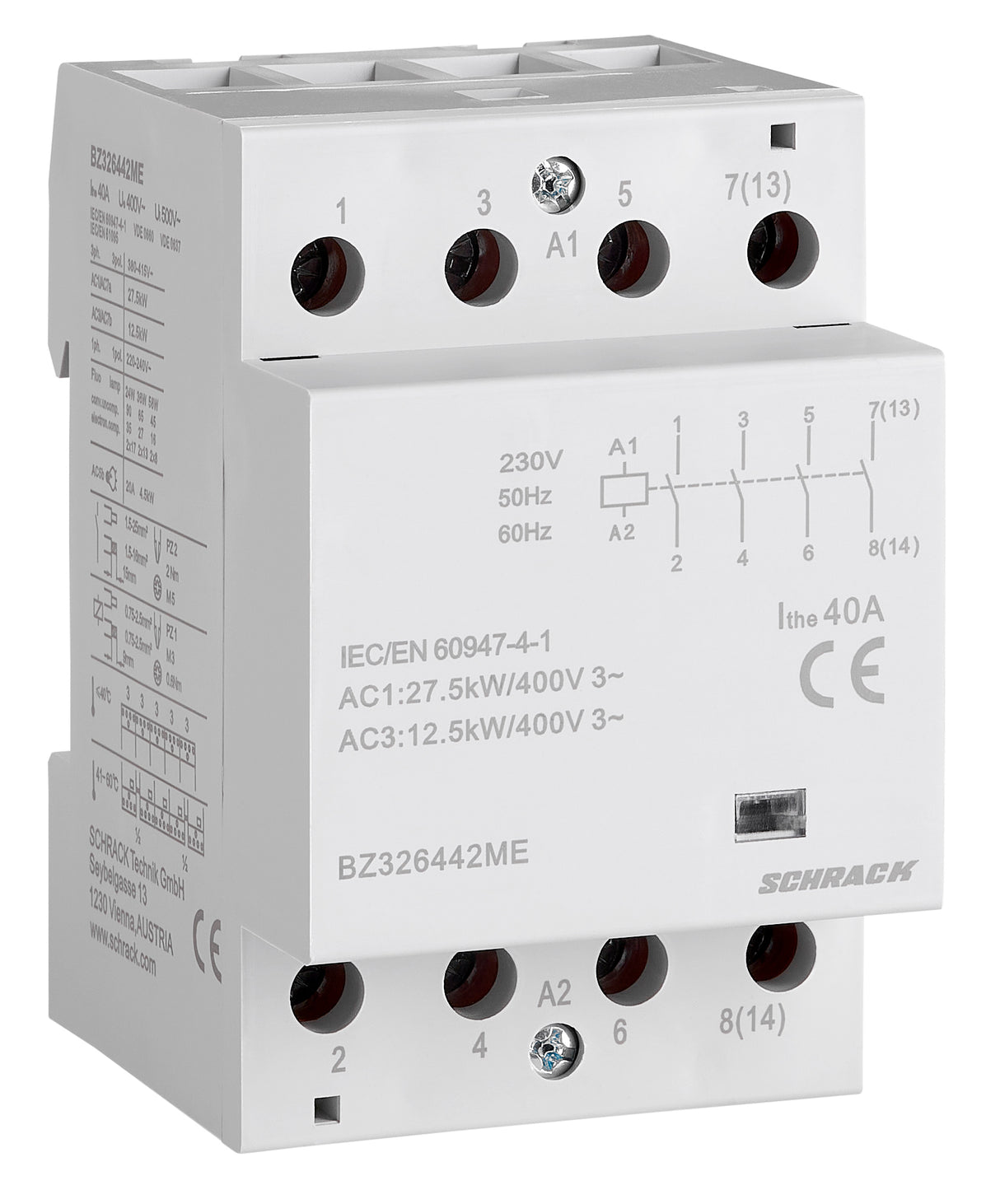 AMPARO-Installationsschütz 40A, 4S, 230VAC 3TE