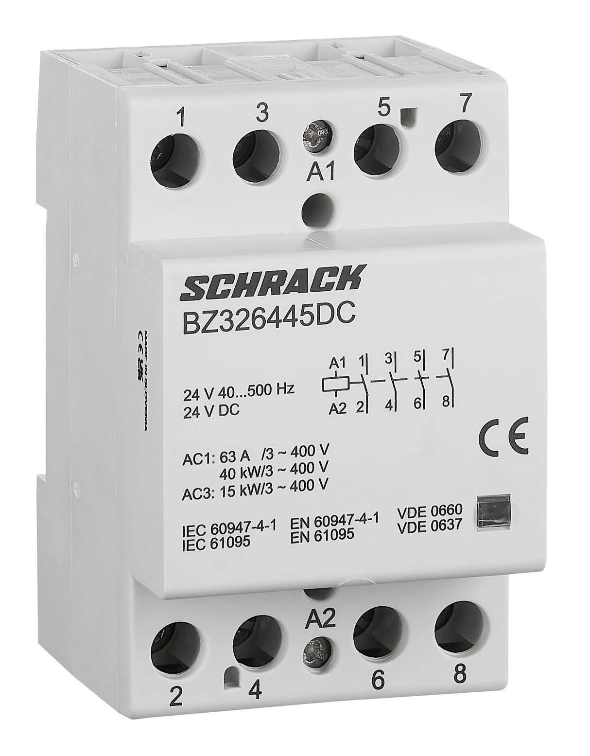 Installationsschütz 63A, 4S, 24V AC/DC 3TE