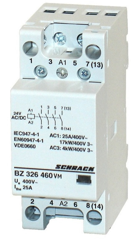 Installationsschütz 25A, 4S, 24VACDC 2TE