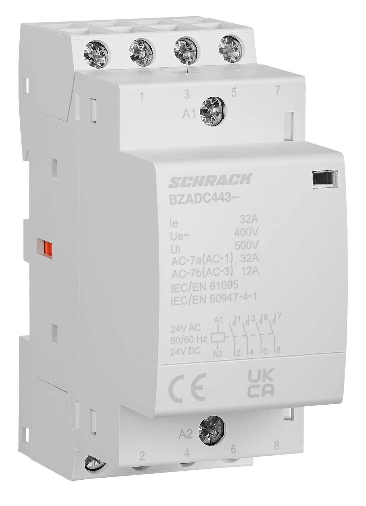 Installationsschütz 32A, 4S, 24V AC/DC 2TE