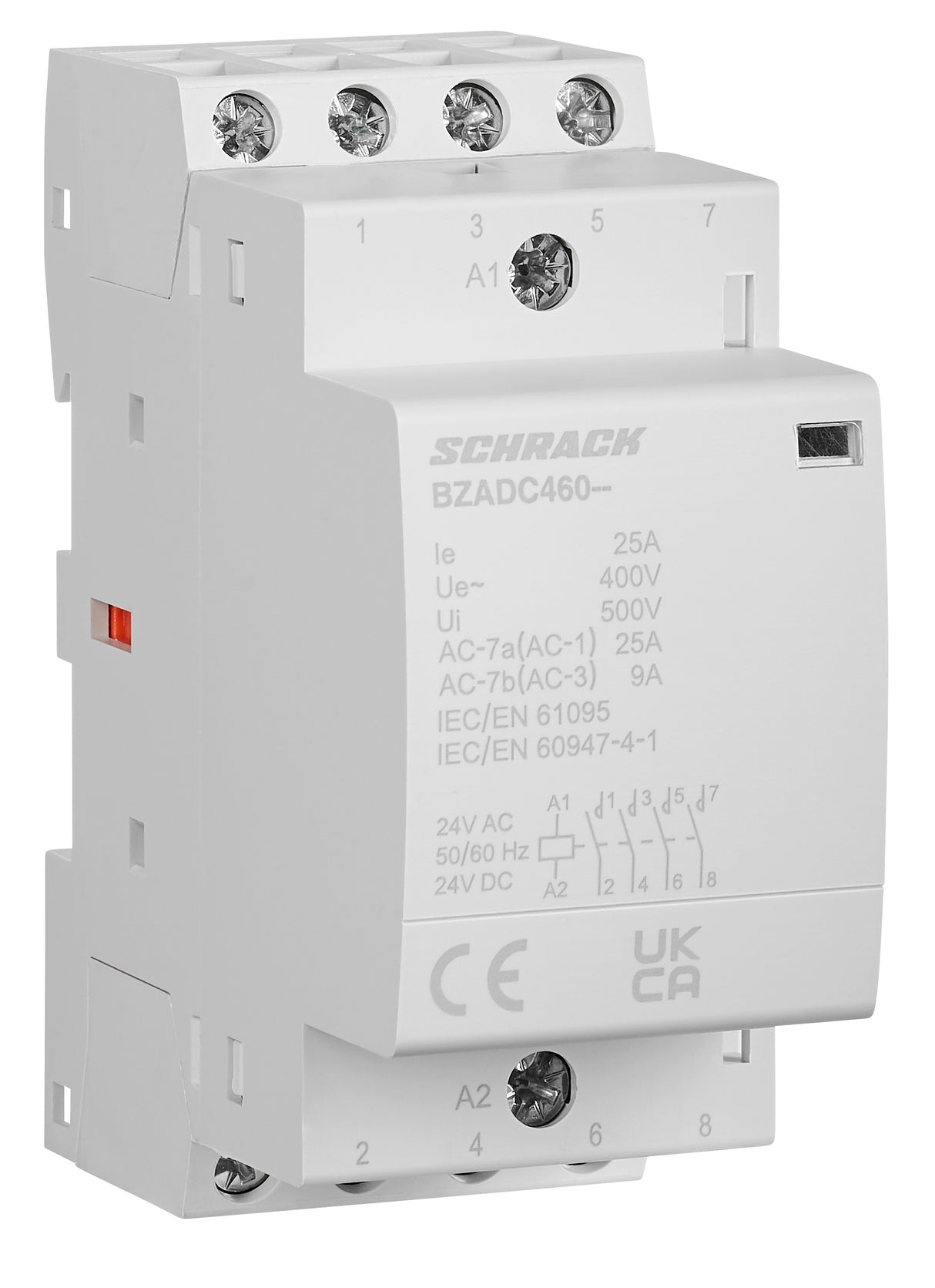 Installationsschütz 25A, 4S, 24V AC/DC 2TE