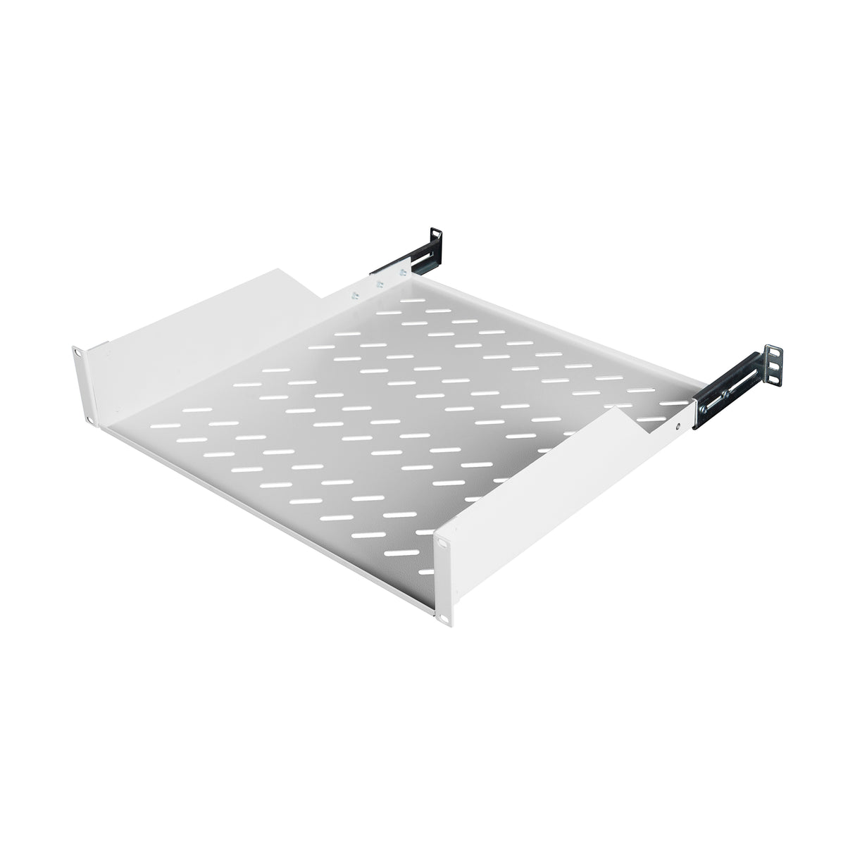 19" Fachboden Fix, 2HE, bis 50kg Last, T=450mm, Low Profile