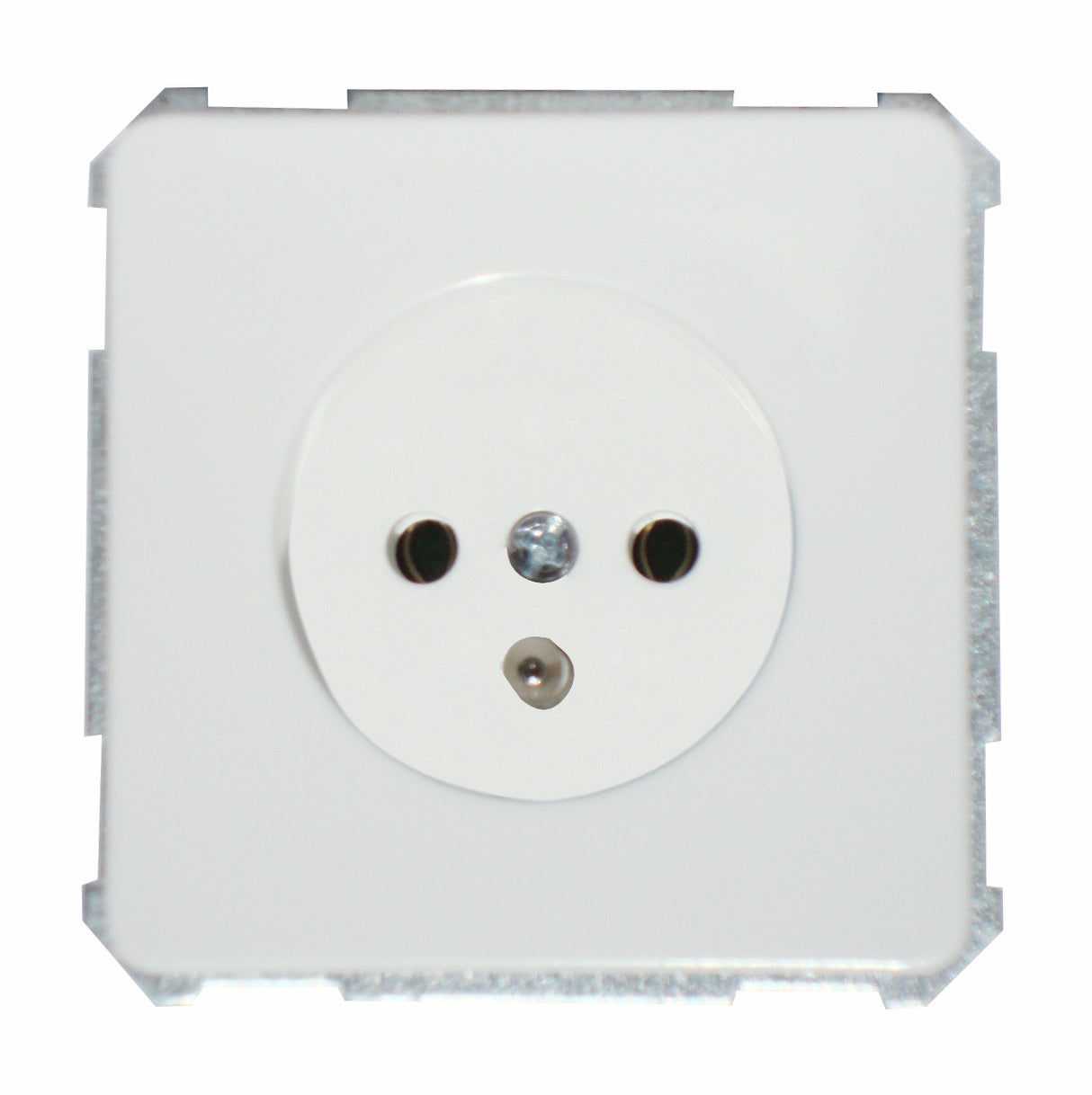 UP-Steckdose mit Mittelschutzkontakt, Steckklemme, reinweiß