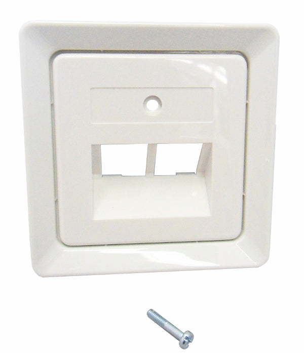Zentralplatte für UAE 2xRJ45 ohne Schriftfeld, reinweiß