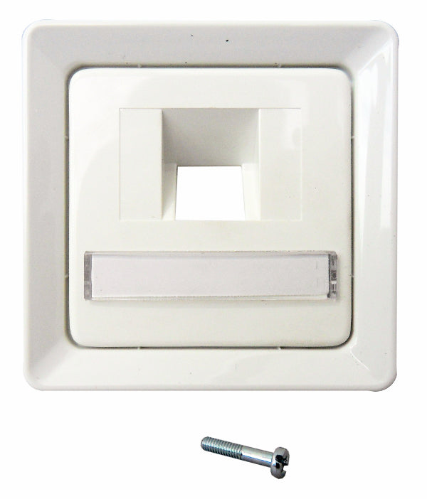 Zentralplatte für UAE 1xRJ45 mit Schriftfeld, reinweiß