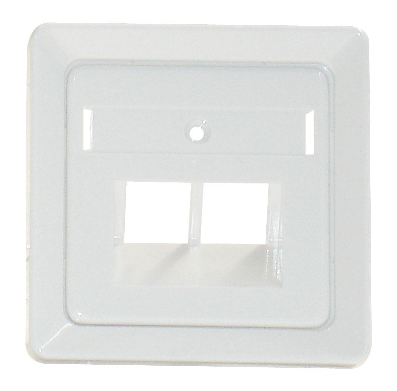 Zentralplatte mit Schriftfeld für UAE 2xRJ45 Kat 3/5 rw.