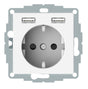 Foto: Steckdoseneinsatz USB Ladegerät 2,4A, reinweiß, Steckklemme