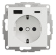 Foto: Steckdoseneinsatz mit USB Typ A+C, 2,4A, reinweiß