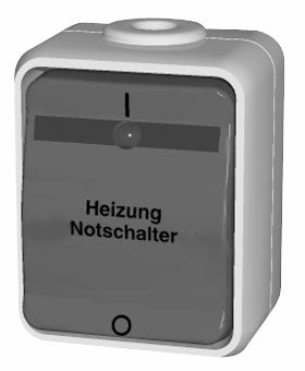 AP IP44 Heizung Notschalter 2-polig, Steckklemme, basaltgrau