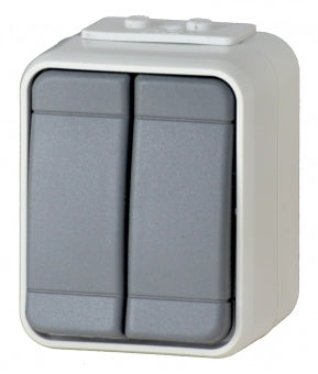 AP IP44 Serienschalter, Steckklemme, basaltgrau, Aqua-Top
