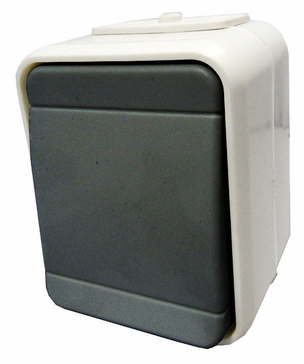 AP IP44 Kreuzschalter, Steckklemme, basaltgrau, Aqua-Top