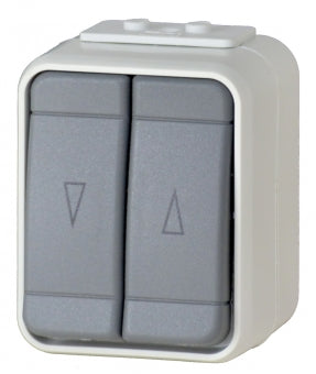 AP IP44 Jalousietaster, Steckklemme, basaltgrau, Aqua-Top