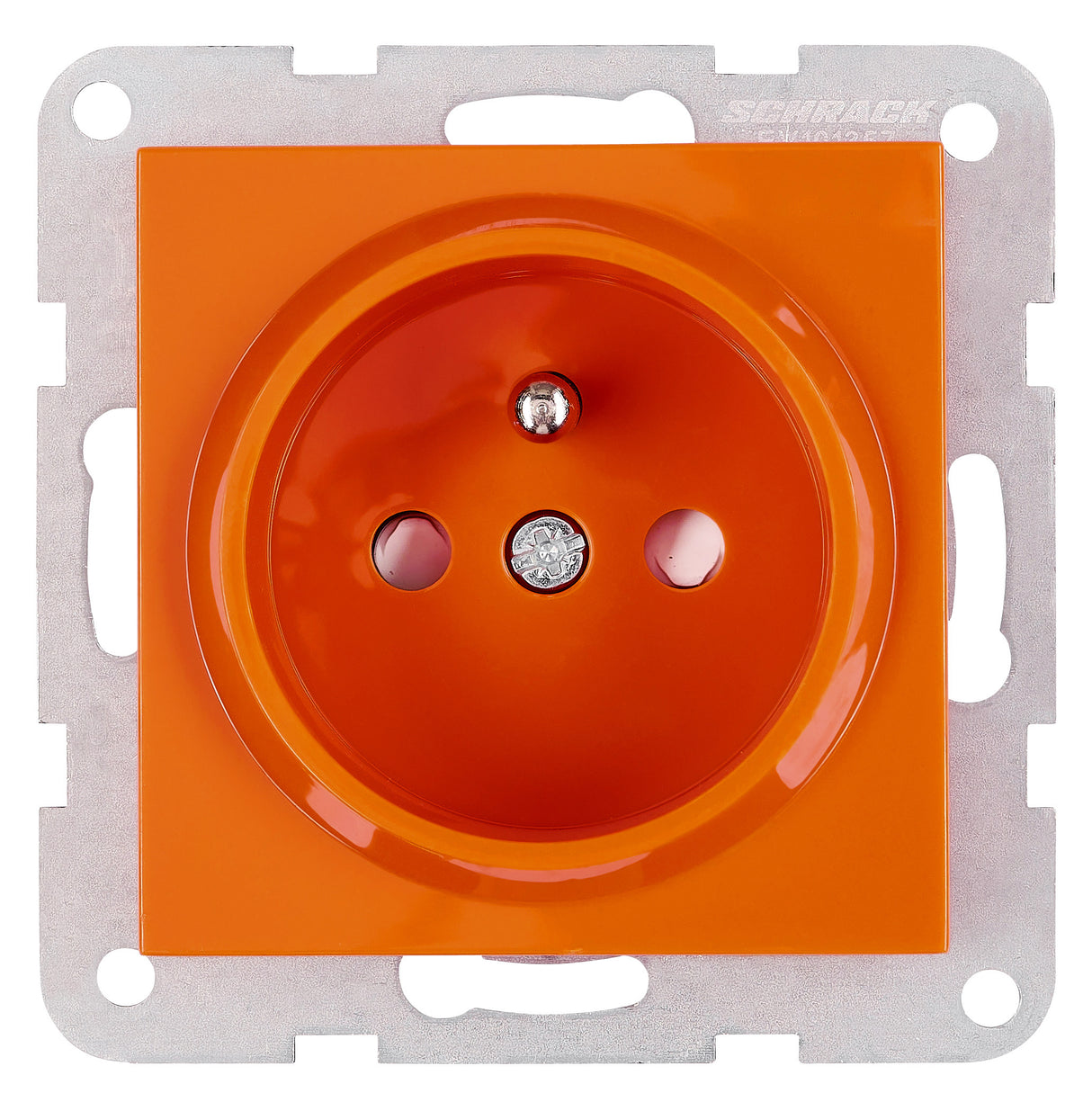 Steckdose m Erdungsstift, erh Berührungssch, Steckkl, orange