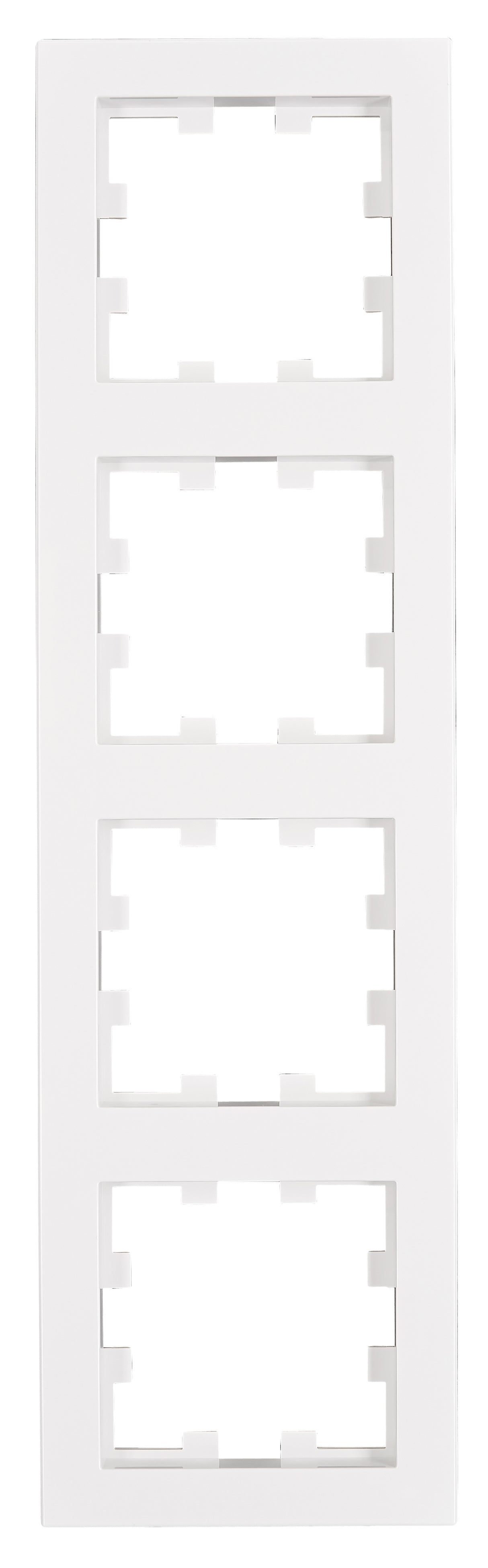 Rahmen 4-fach, Design CUBIC, weiß