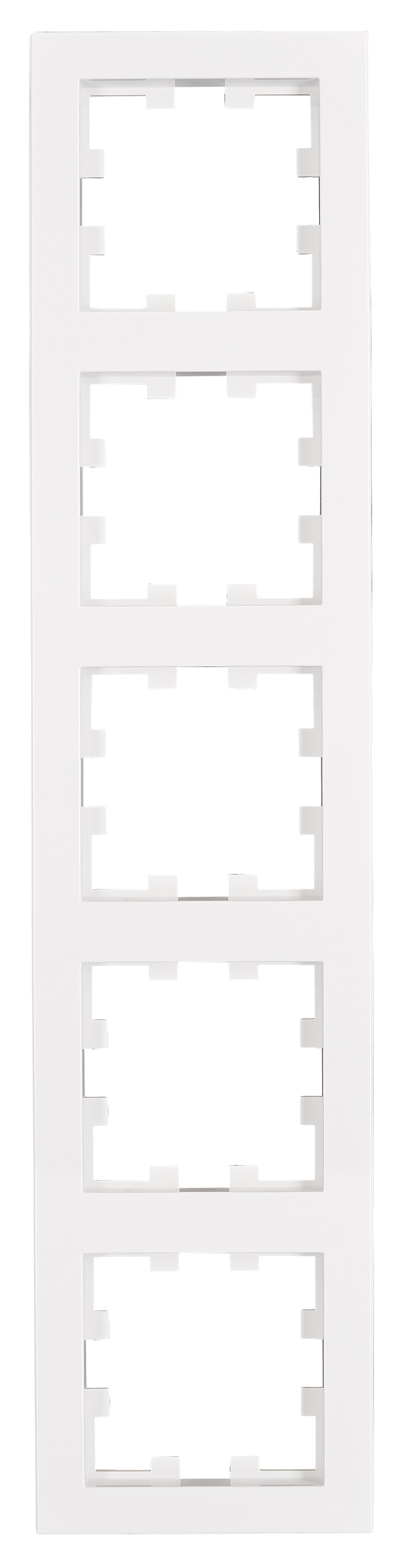 Rahmen 5-fach, Design CUBIC, weiß