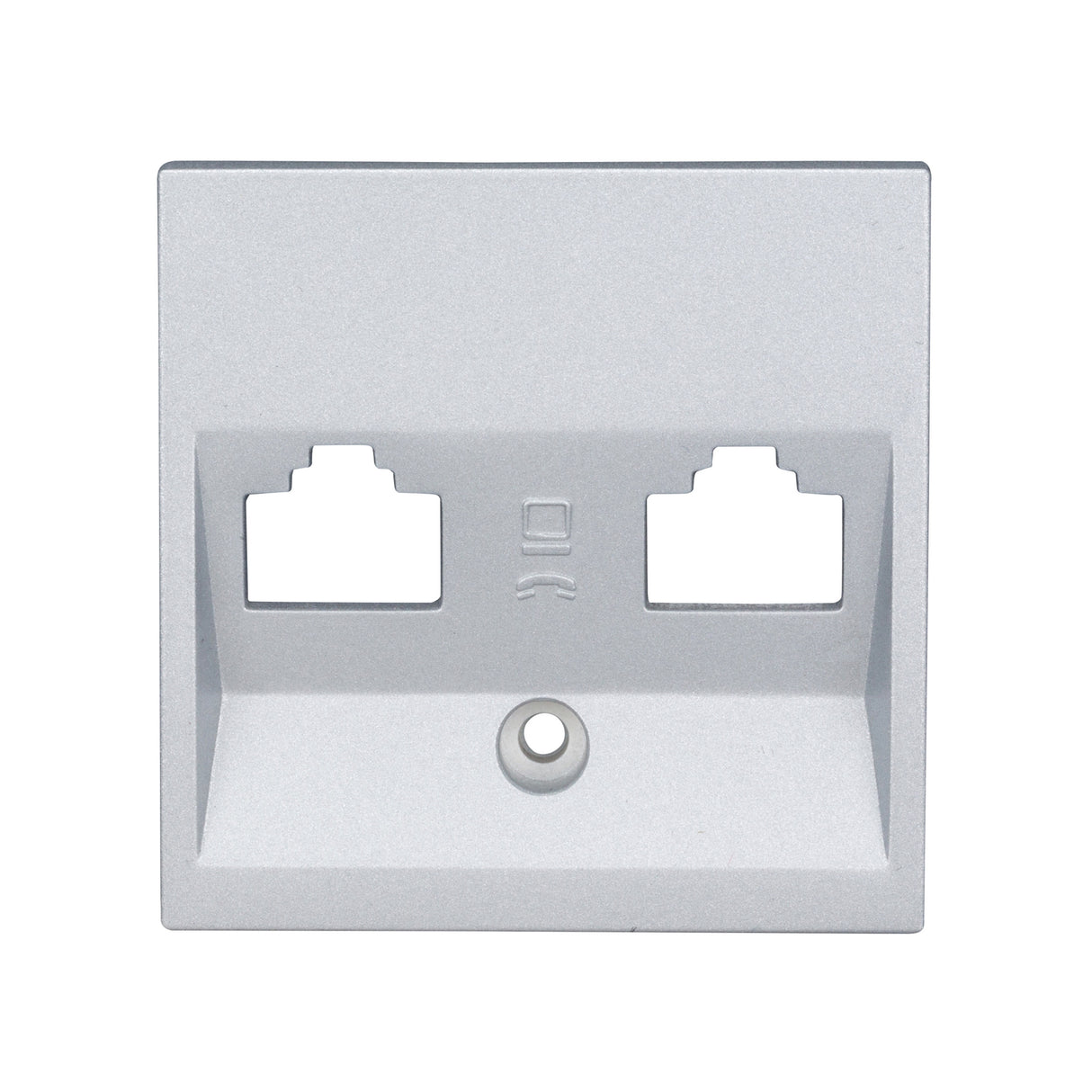 Abdeckung für RJ45 Toolless Line Module, 2-fach, Silber