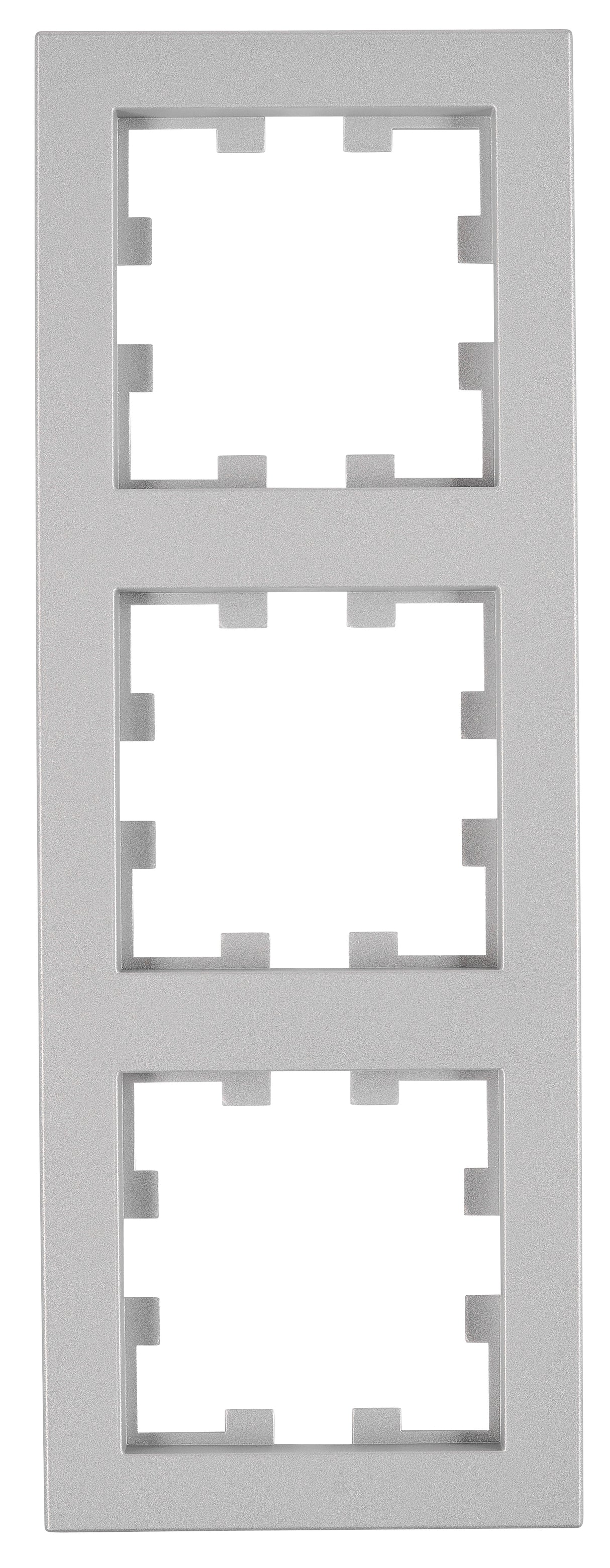 Rahmen 3-fach, Design CUBIC, Silber