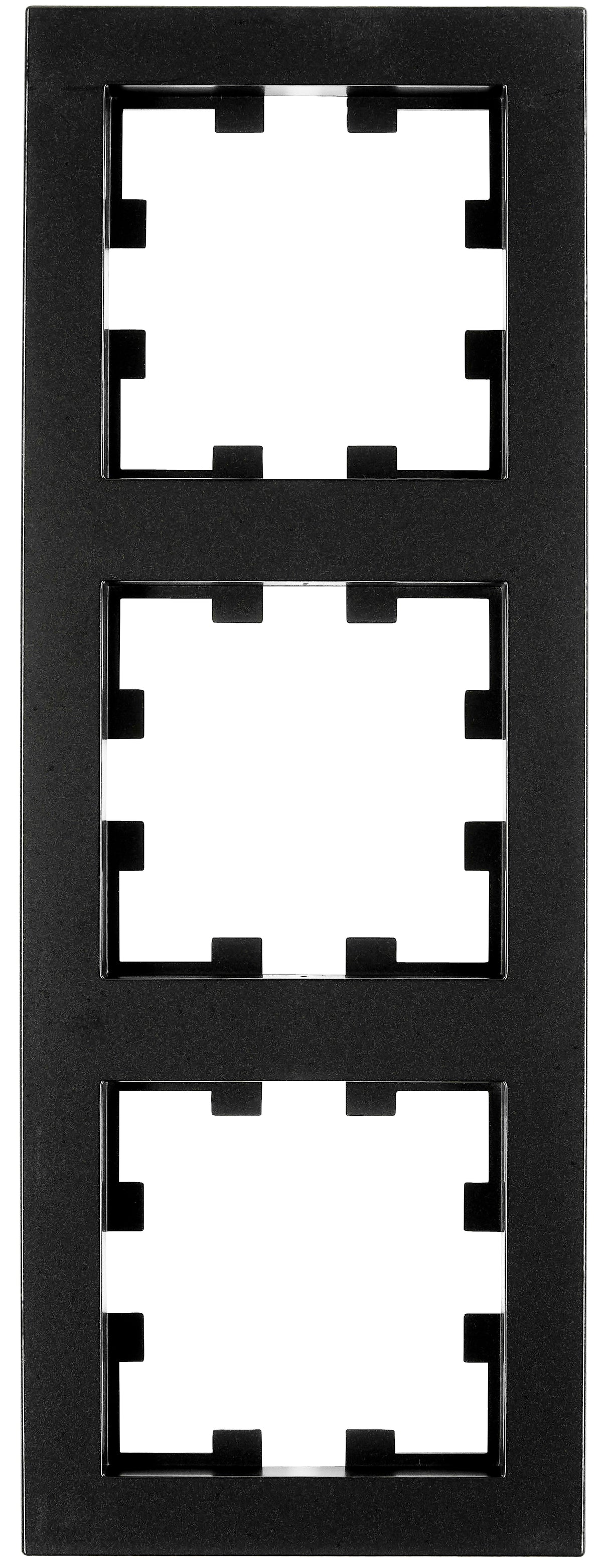 Rahmen 3-fach, Design CUBIC, schwarz, matt